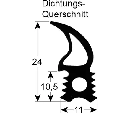 Těsnění dveří s profilem 24 × 16 mm kompatibilní s konvektomaty Convotherm