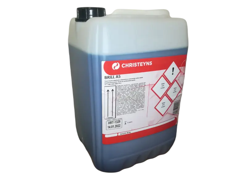 Christeyns Brill A5 - 20Kg - Kyselý nepěnivý oplachový přípravek pro automatické myčky nádobí.
