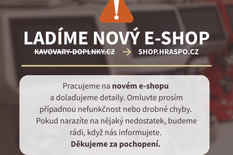 KAVOVARY-DOPLNKY.CZ se mění na SHOP.HRASPO.CZ